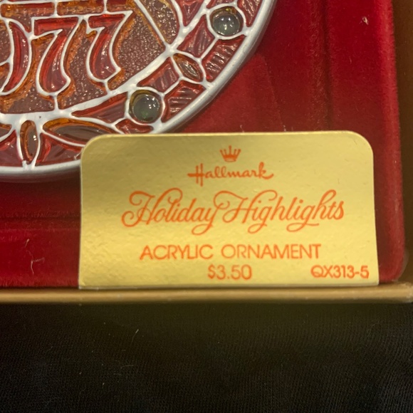 TIFFANY 1977 Hallmark Holiday HIghlights Acrylic Ornament QX313-5 Original Box - Picture 5 of 7